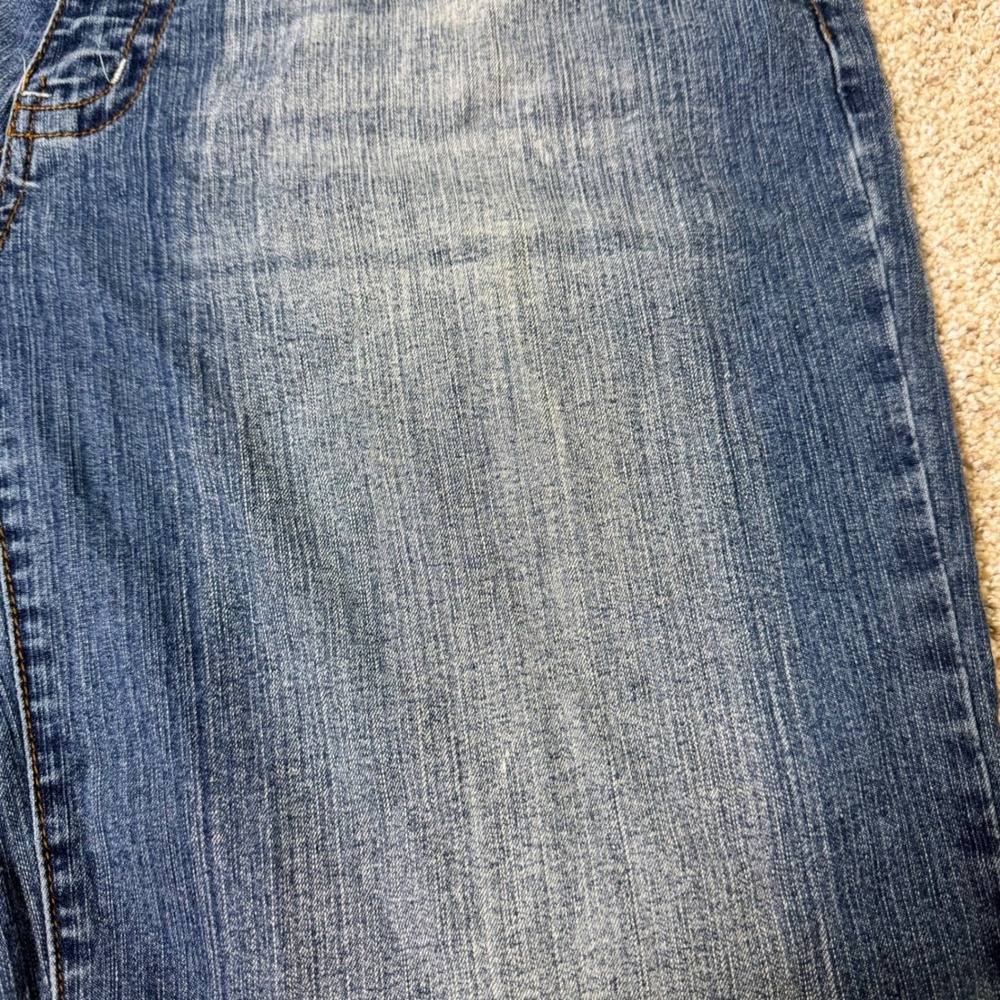 Y2K Apollo Jeans Wide Leg Size 13/14 Embroidered Western Two Tone Denim 2000s - Picture 7 of 8